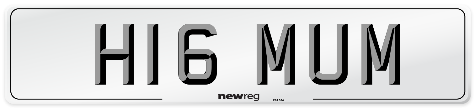 H16 MUM Number Plate from New Reg